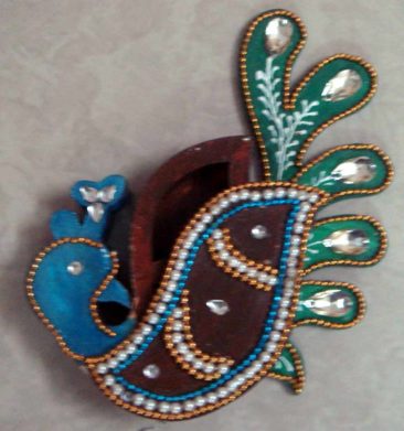 Wooden box of peacock, renu jindal